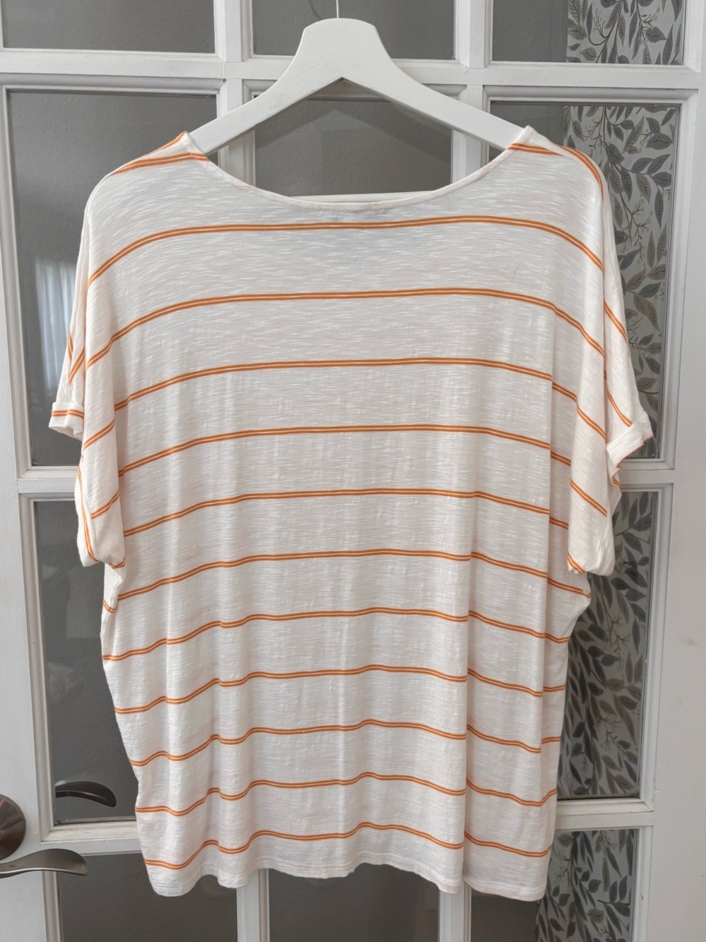 GREEN ENVELOPE Mustard Striped Dolman T-Shirt Sz XL - Picture 4 of 7